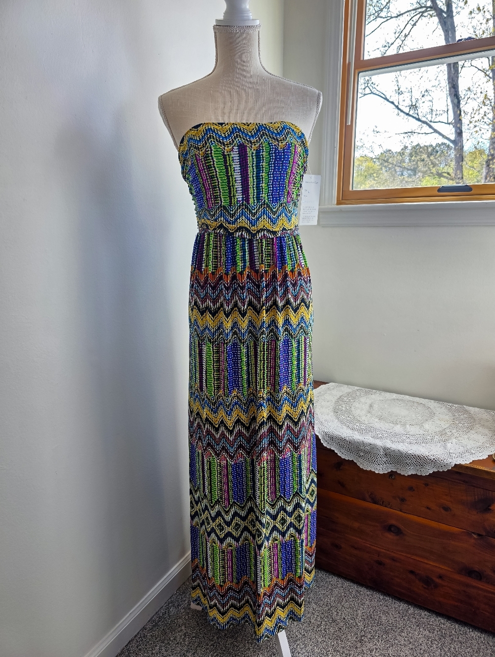 Vintage Y2K Mlle Gabrielle Strapless Maxi Boho Dress